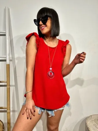 Blusa Volantes KARA Rojo