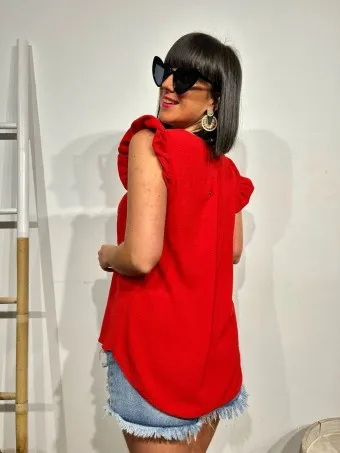 Blusa Volantes KARA Rojo