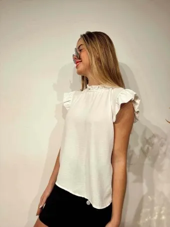 Blusa Volantes VINOLYA Blanco