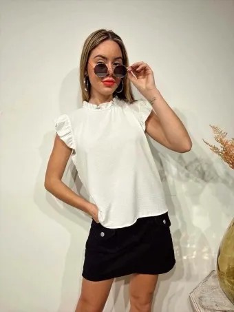 Blusa Volantes VINOLYA Blanco
