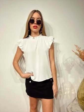 Blusa Volantes VINOLYA Blanco