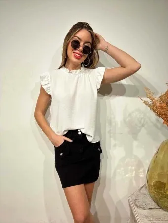 Blusa Volantes VINOLYA Blanco