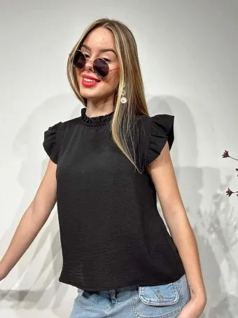 Blusa Volantes VINOLYA Negro