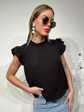Blusa Volantes VINOLYA Negro