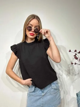 Blusa Volantes VINOLYA Negro