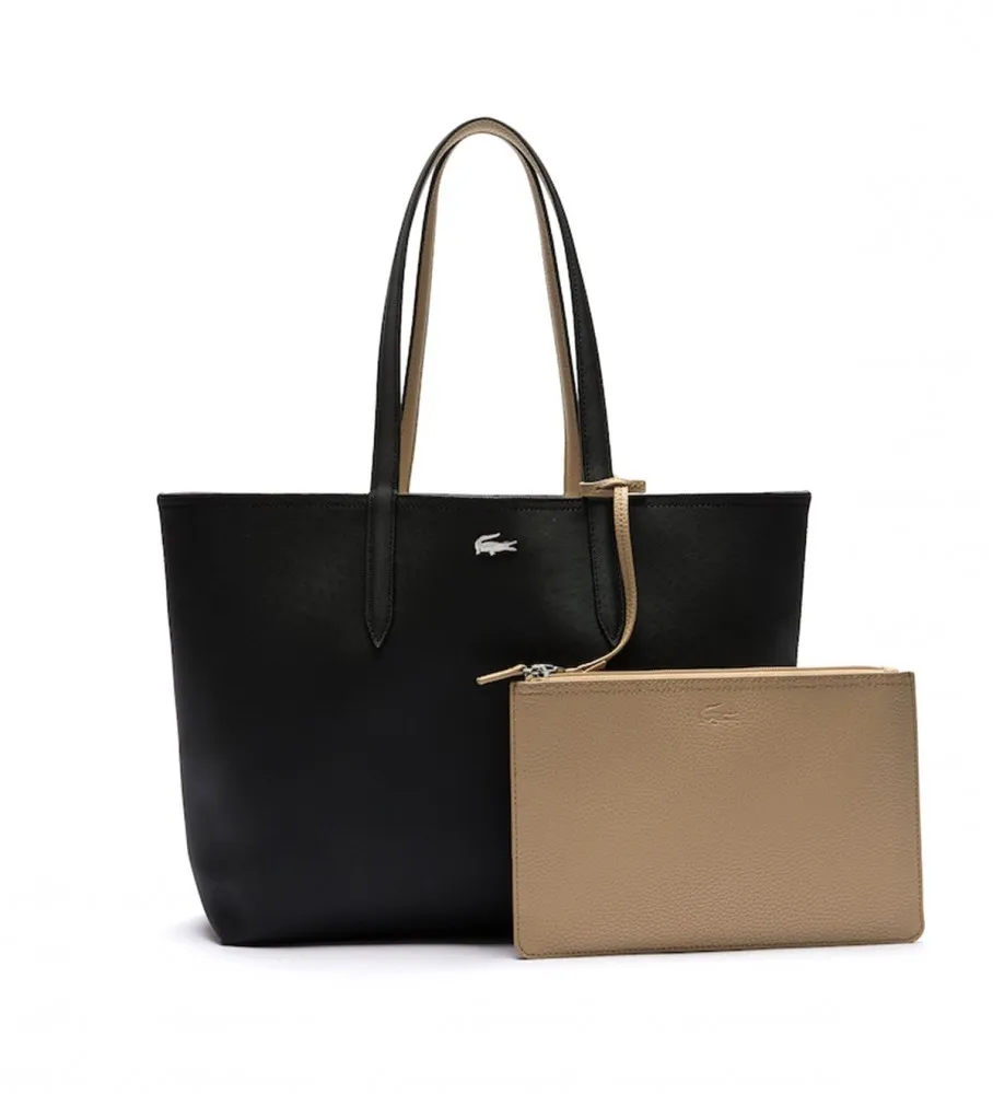 BOLSO ANNA REVERSIBLE BICOLOR BEIGE, NEGRO 35X30X14CM