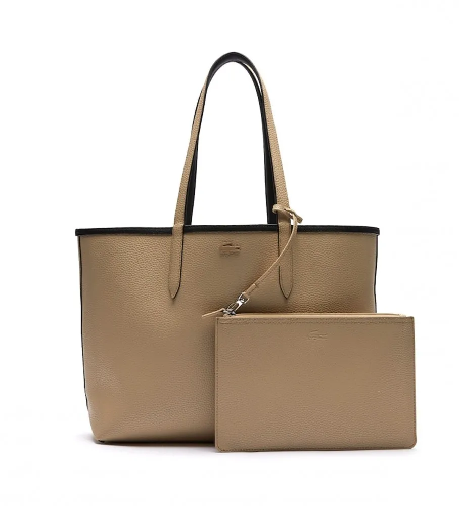 BOLSO ANNA REVERSIBLE BICOLOR BEIGE, NEGRO 35X30X14CM