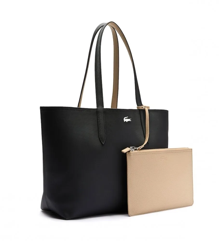 BOLSO ANNA REVERSIBLE BICOLOR BEIGE, NEGRO 35X30X14CM