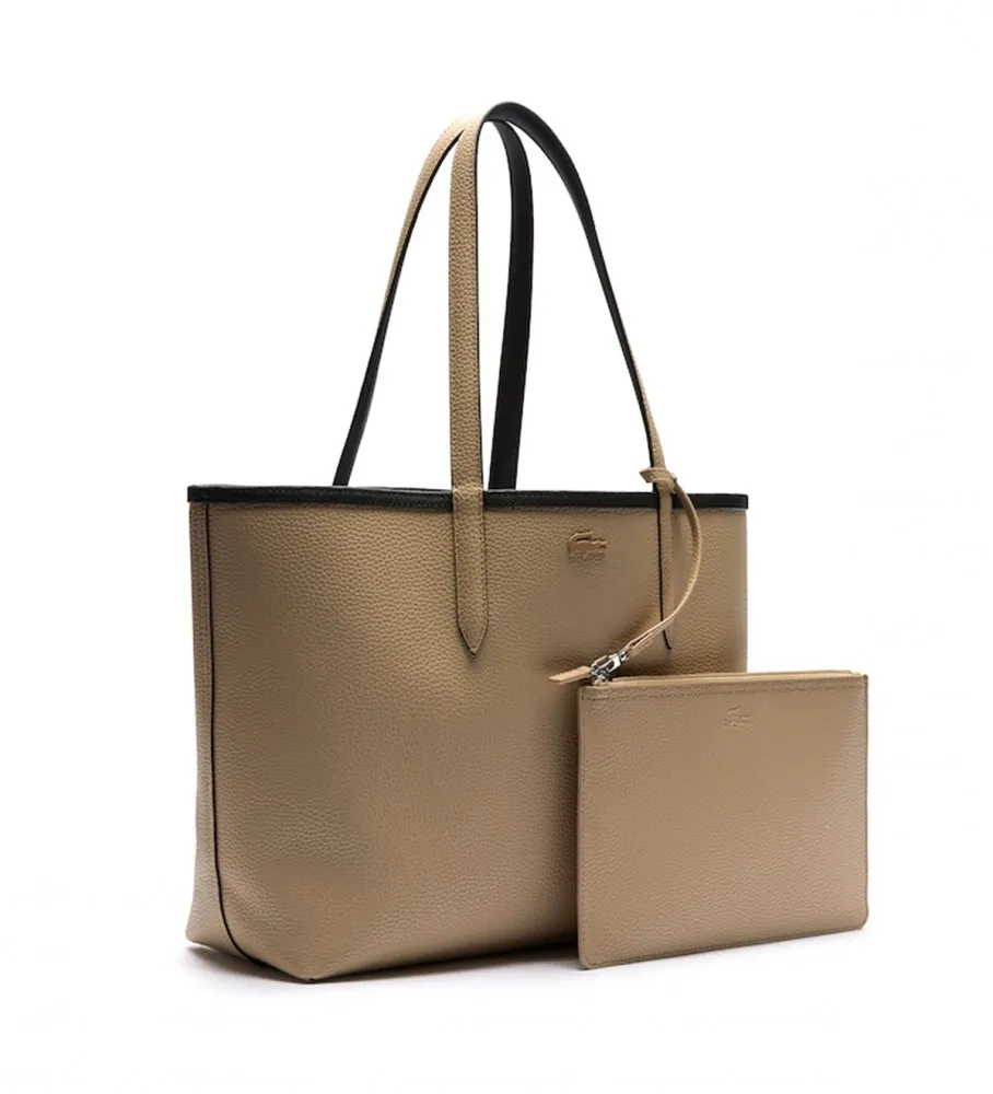 BOLSO ANNA REVERSIBLE BICOLOR BEIGE, NEGRO 35X30X14CM