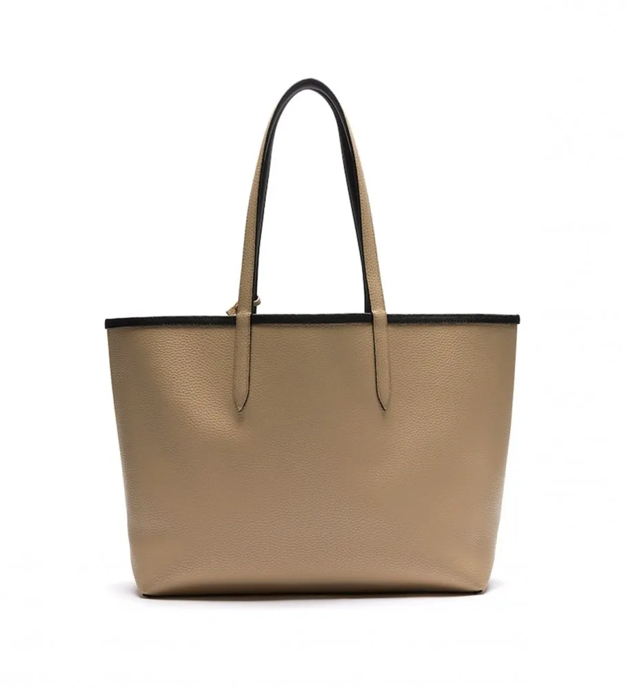 BOLSO ANNA REVERSIBLE BICOLOR BEIGE, NEGRO 35X30X14CM