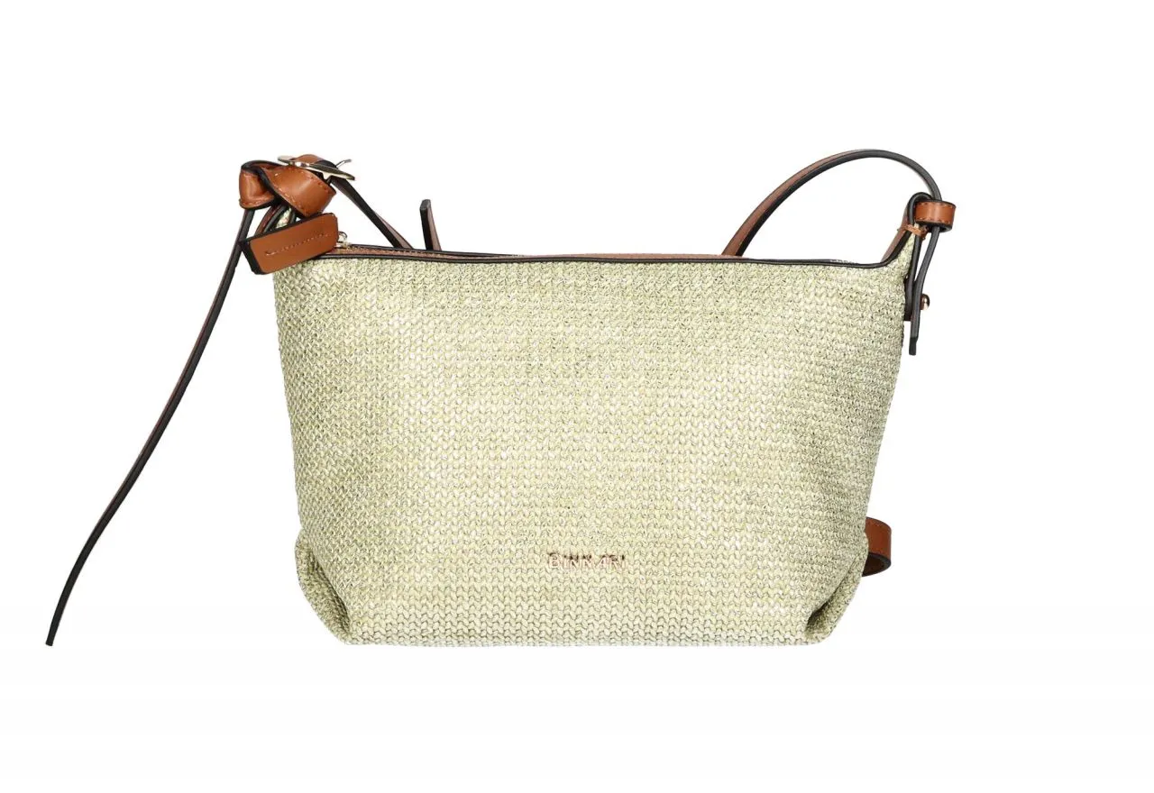 Bolso Colgar Espiga Oro Asa y Detalles Cuero