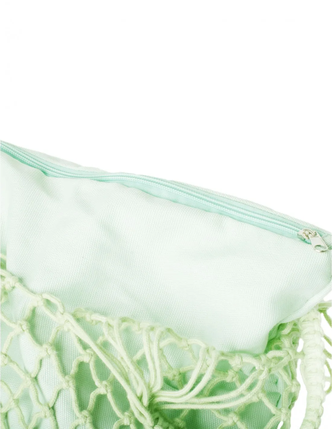 Bolso Mimbre Macramé Verde
