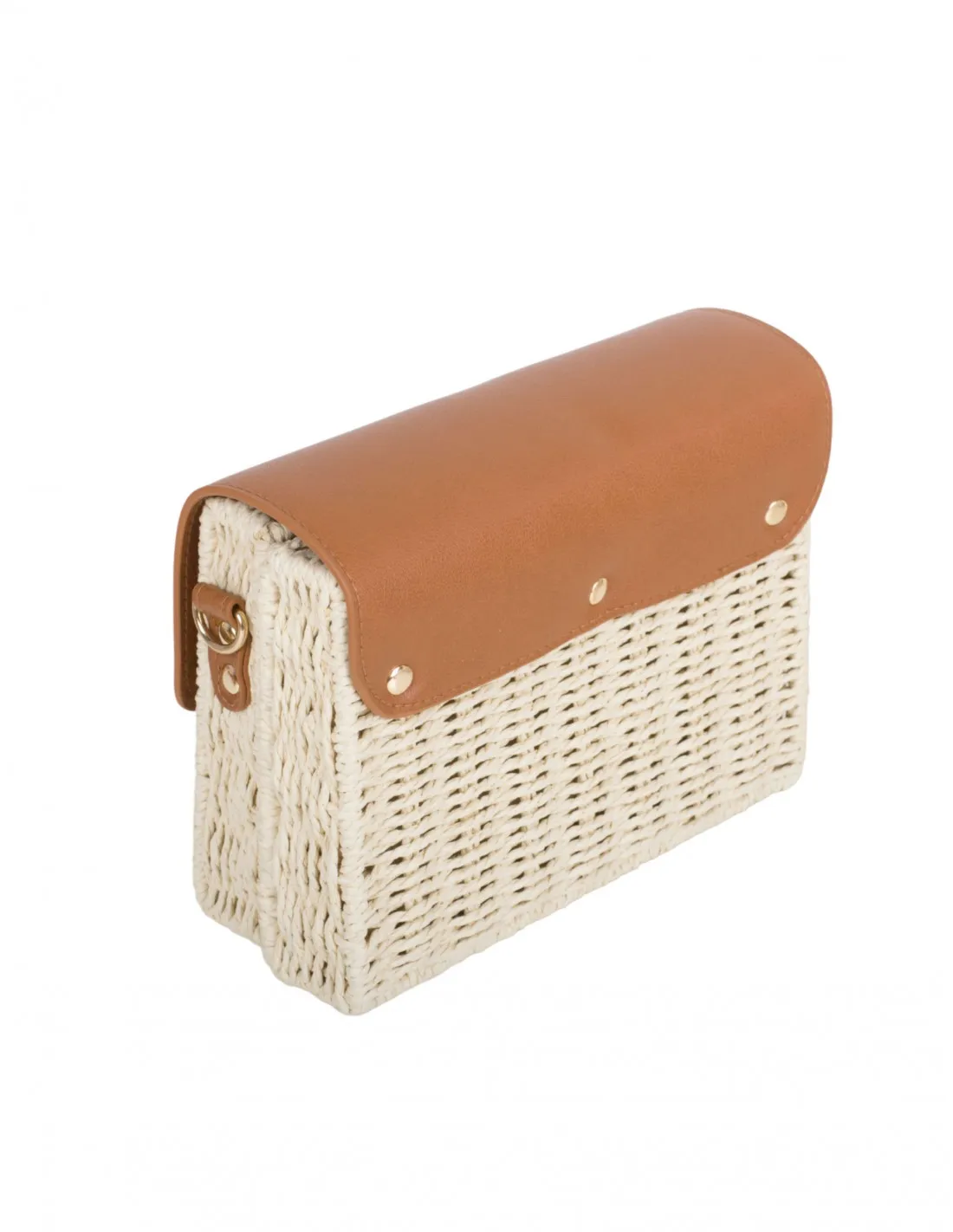 Bolso Rafia Solapa Cuero