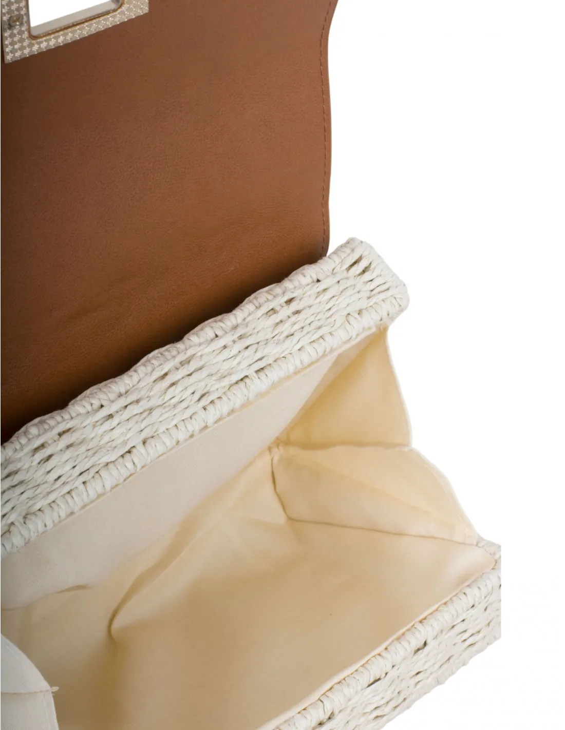 Bolso Rafia Solapa Cuero