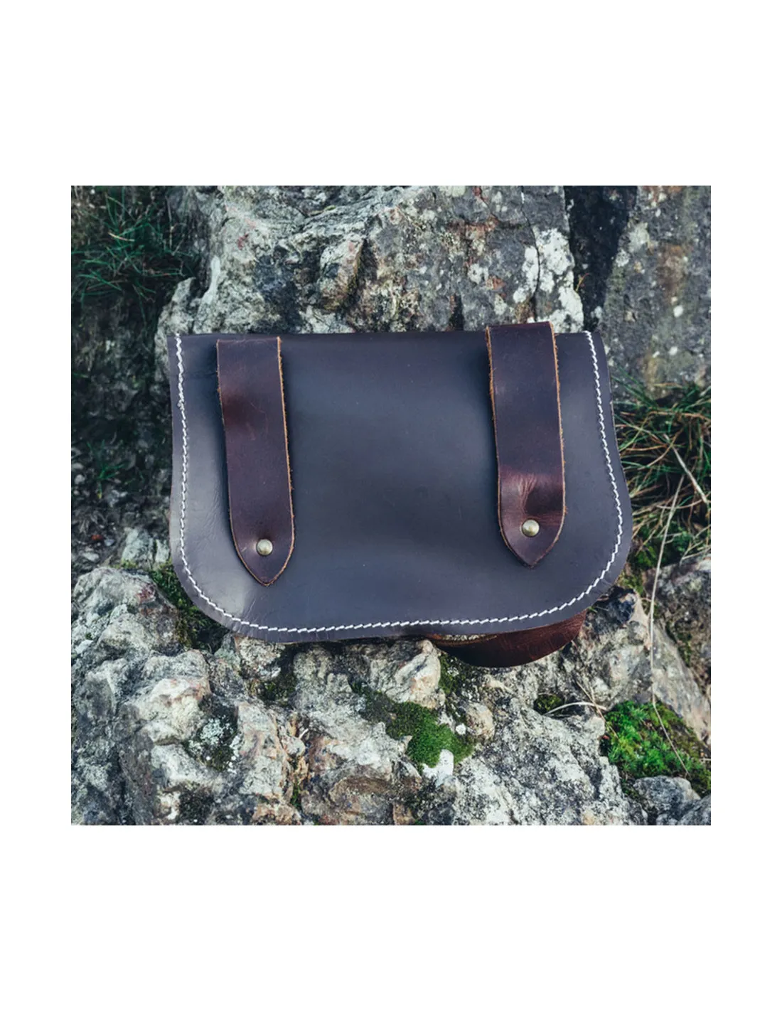 Bolso vikingo de cuero Hulda con Nudo Celta, marrón