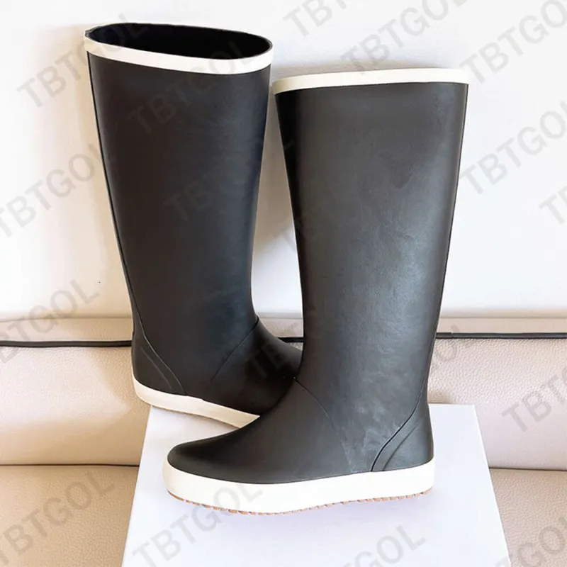 Botas de lluvia para mujer Botas de lluvia de goma de diseñador Bota hasta la rodilla de PVC 23FW Estilo casual Botas Welly impe