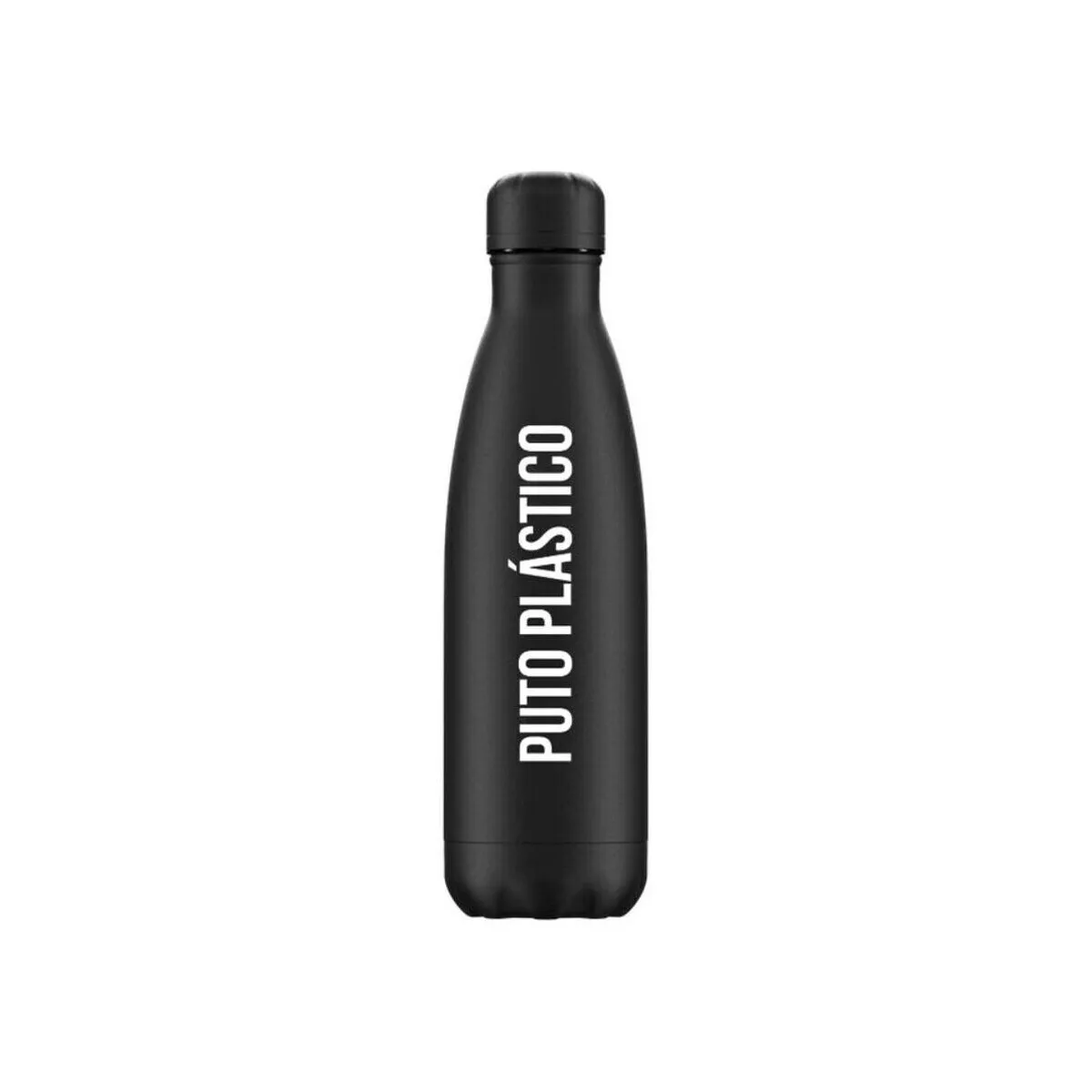 Botella termo negro  Puto Plástico
