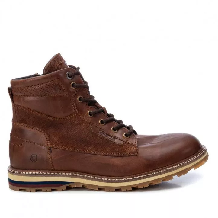 Botines Carmela 067519 camel con detalles en ante