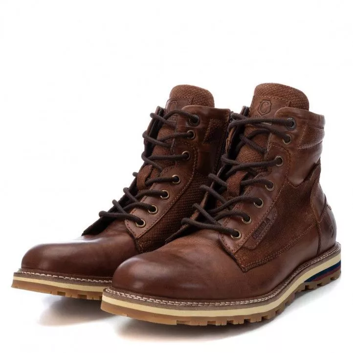 Botines Carmela 067519 camel con detalles en ante
