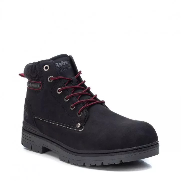 Botines Refresh negros con detalles en rojo