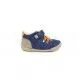 Botines Vul·ladi azules de piel con detalles marrones y naranjas
