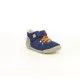 Botines Vul·ladi azules de piel con detalles marrones y naranjas