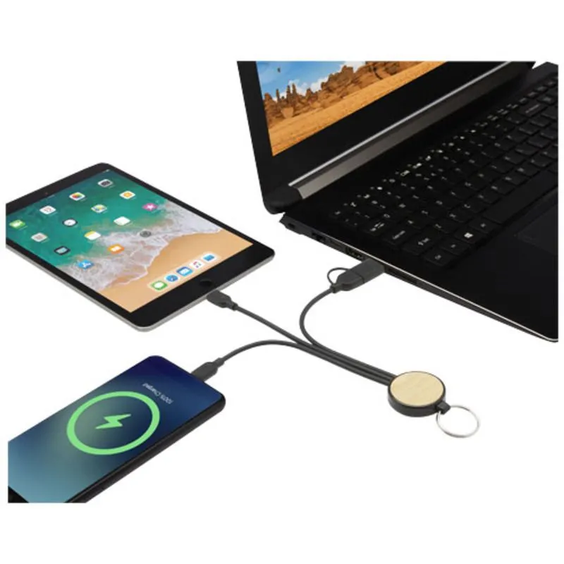 Cable de carga 6 en 1 con llavero personalizado Tecta