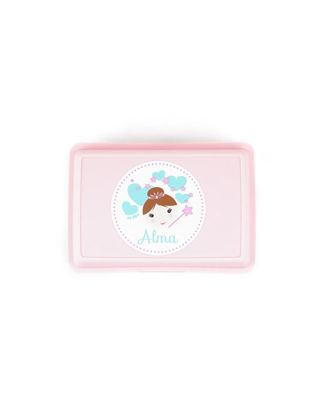 Cajita Porta Alimentos Hada Rosa personalizada de Mi Pipo