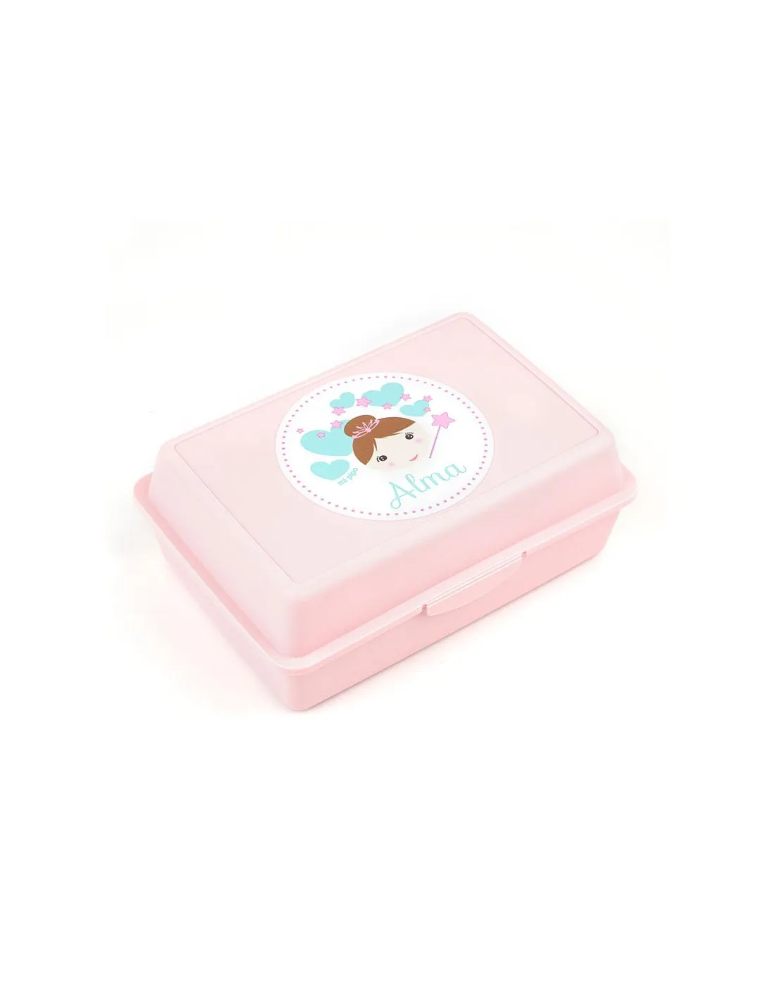 Cajita Porta Alimentos Hada Rosa personalizada de Mi Pipo