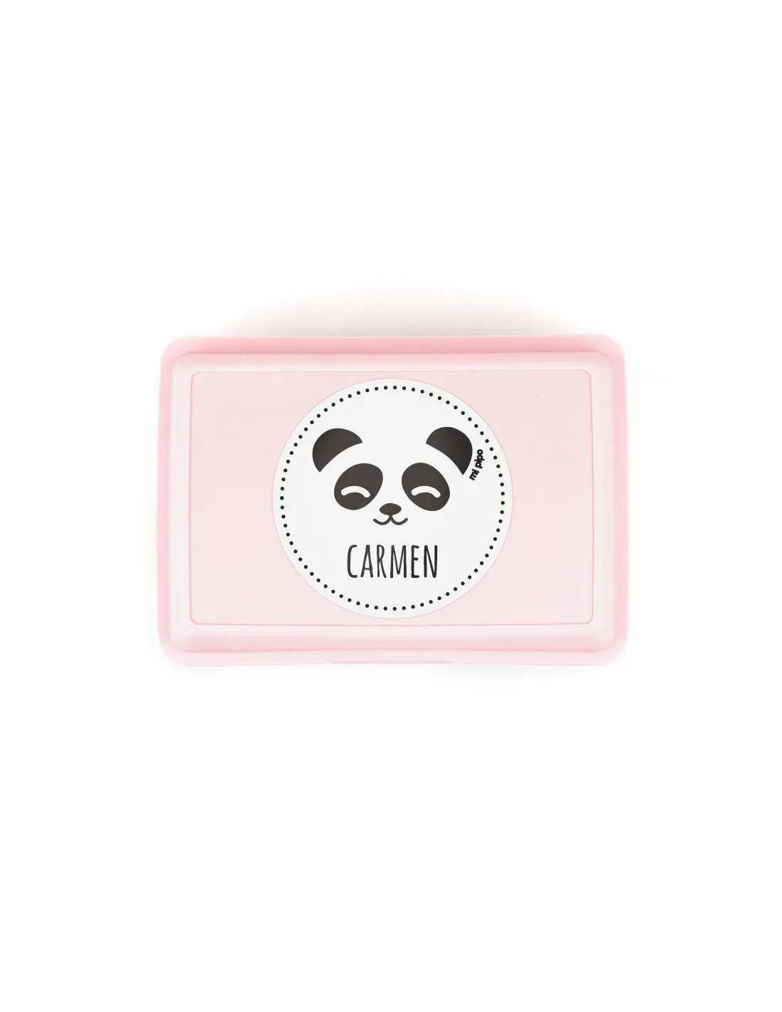 Cajita Porta Alimentos Panda Rosa personalizada Mi Pipo