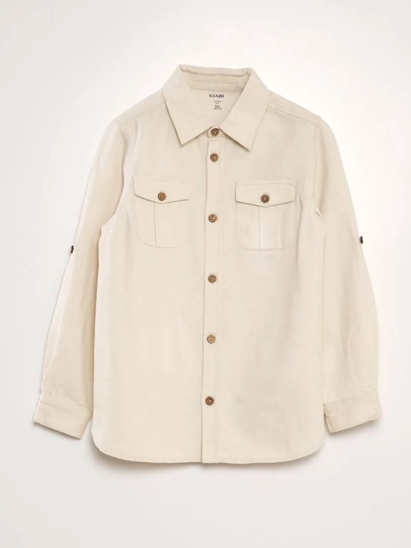 CAMISA DE CáñAMO  BEIGE