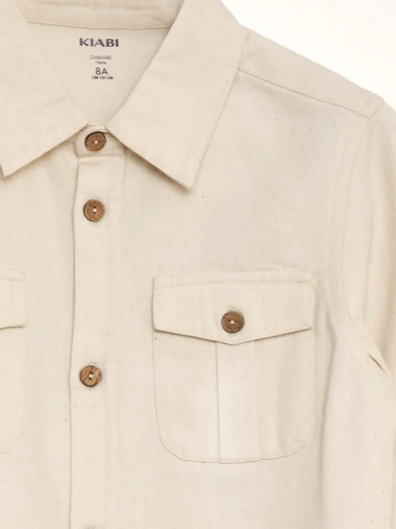 CAMISA DE CáñAMO  BEIGE