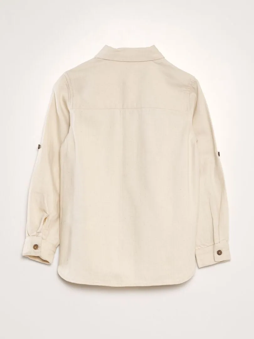 CAMISA DE CáñAMO  BEIGE