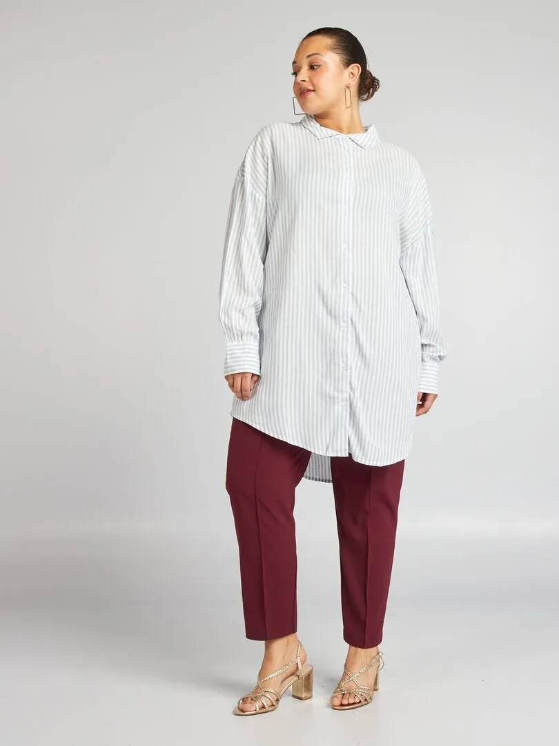 CAMISA LARGA DE RAYAS  AZUL