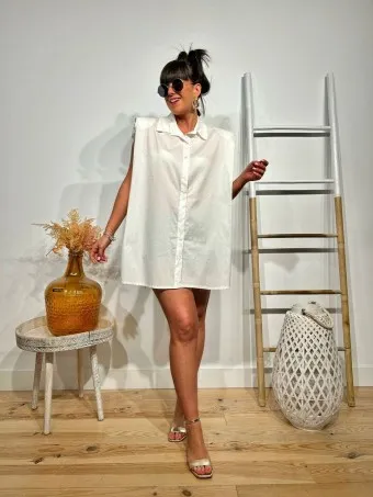 Camisa Oversize Hombreras GIAZA Blanco