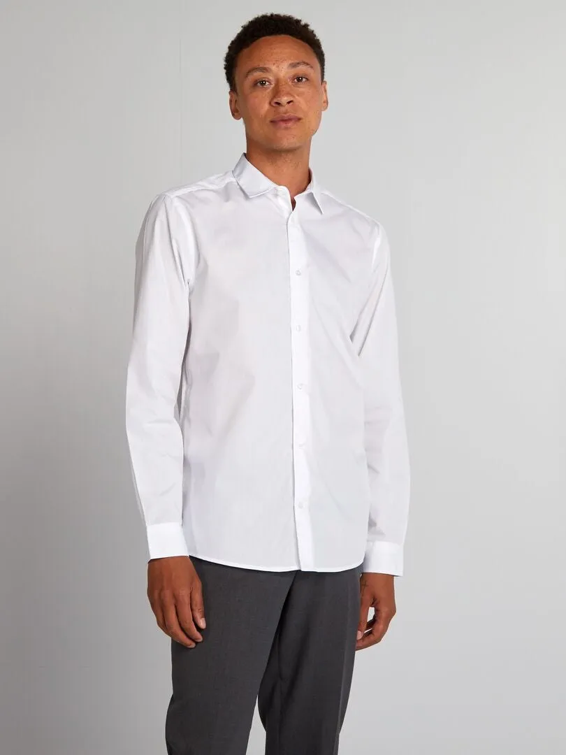 CAMISA RECTA BLANCA  BLANCO