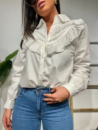 Camisa Volante SELIMA Blanco