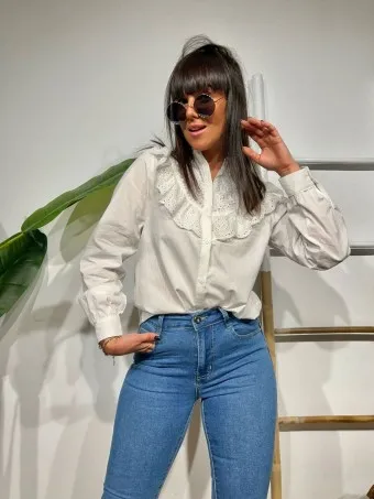 Camisa Volante SELIMA Blanco