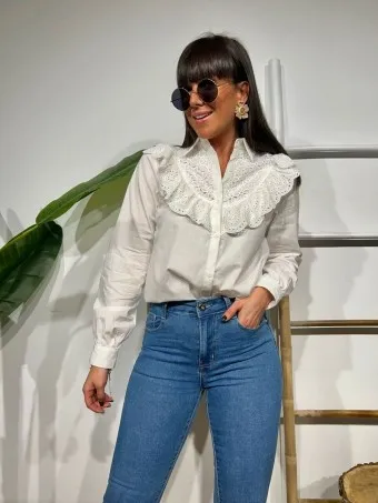 Camisa Volante SELIMA Blanco