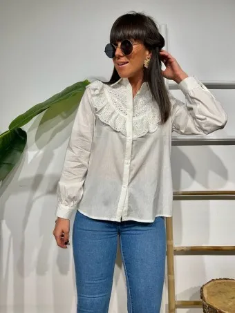 Camisa Volante SELIMA Blanco