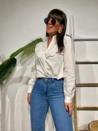 Camisa Volante SELIMA Blanco
