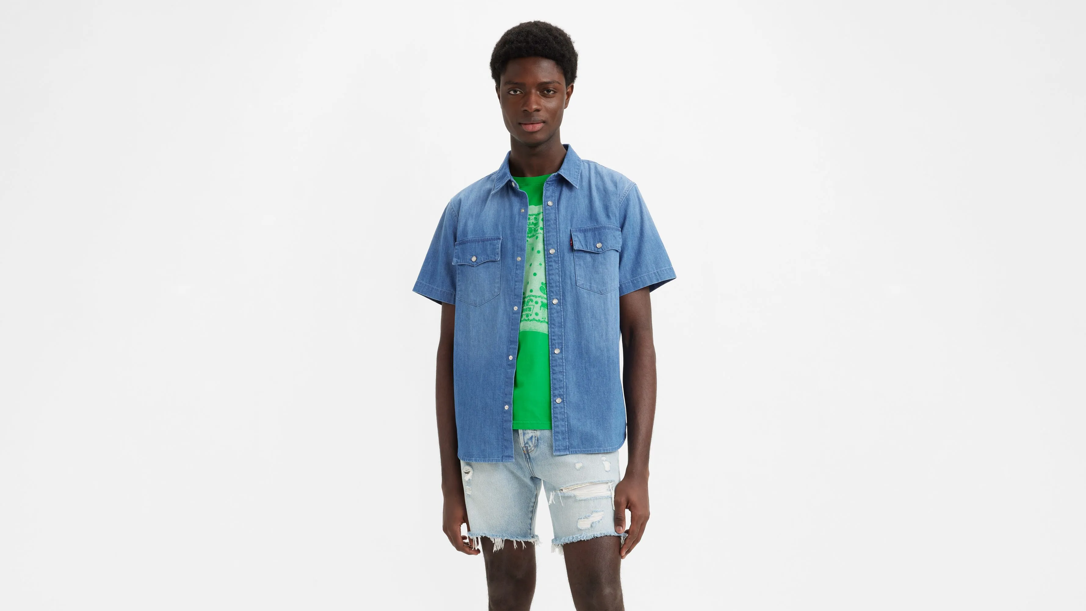 Camisa Western De Manga Corta De Fit Relajado