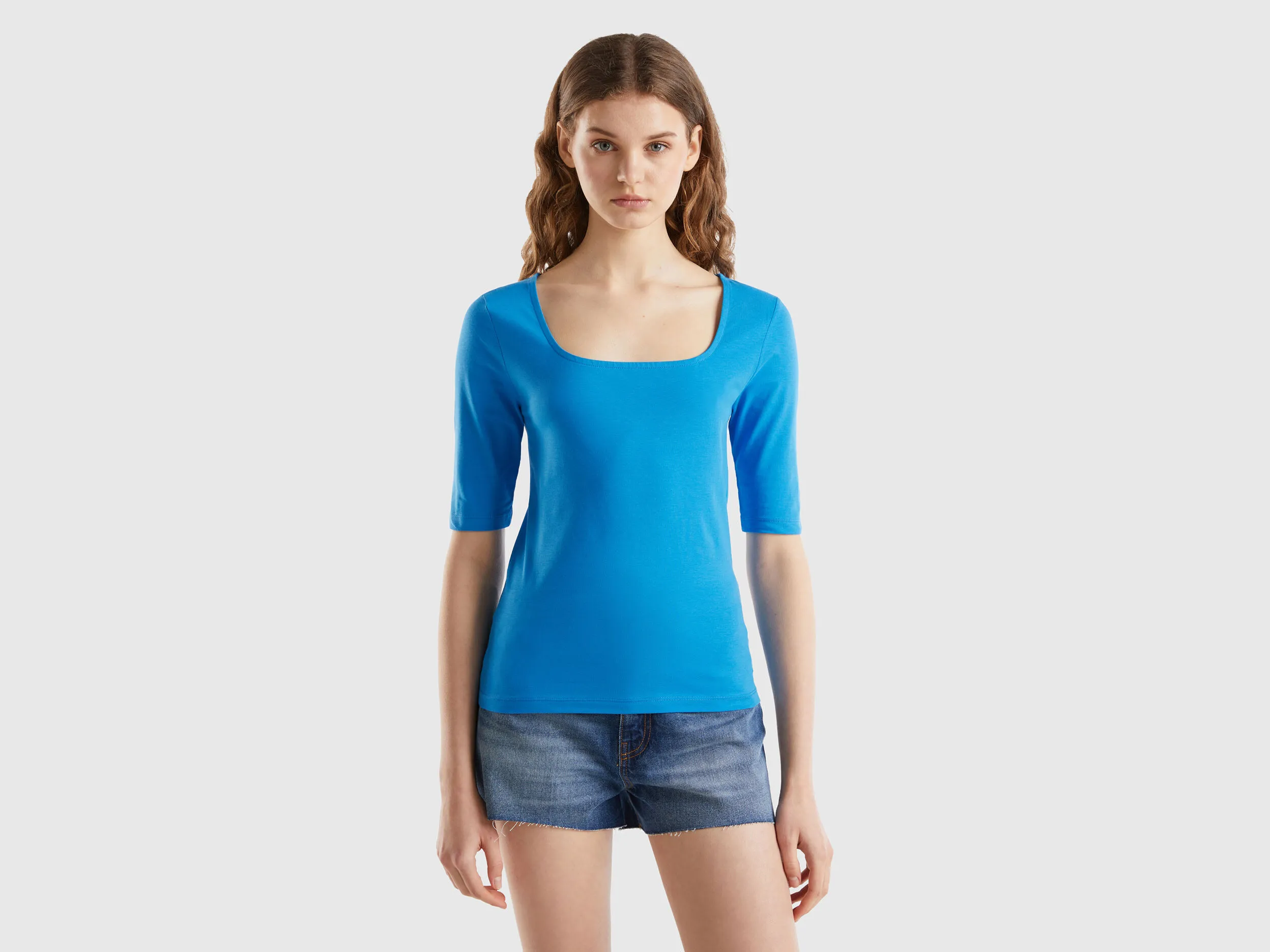 Camiseta ajustada de algodón elástico