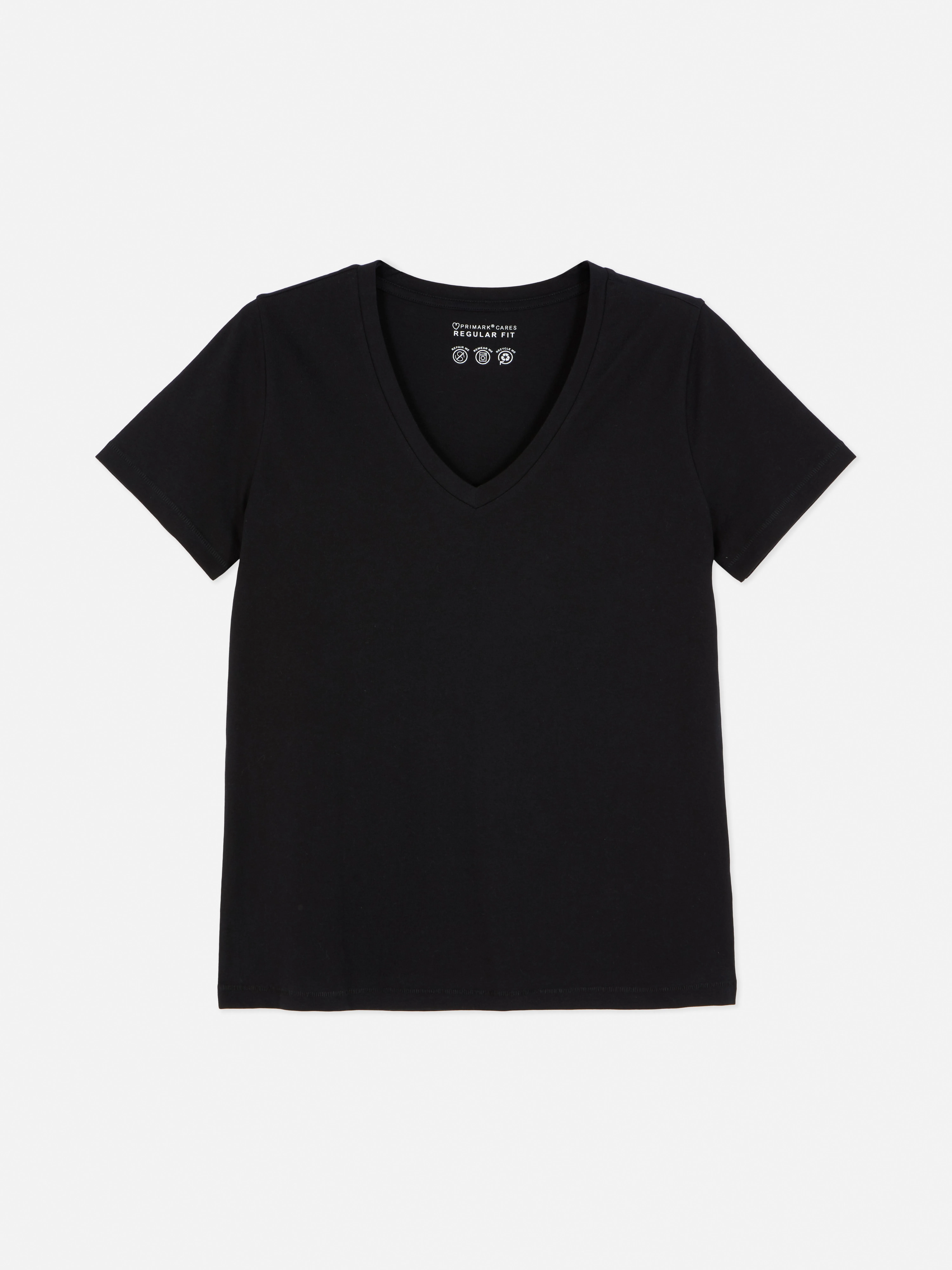 Camiseta de corte recto con cuello de pico
