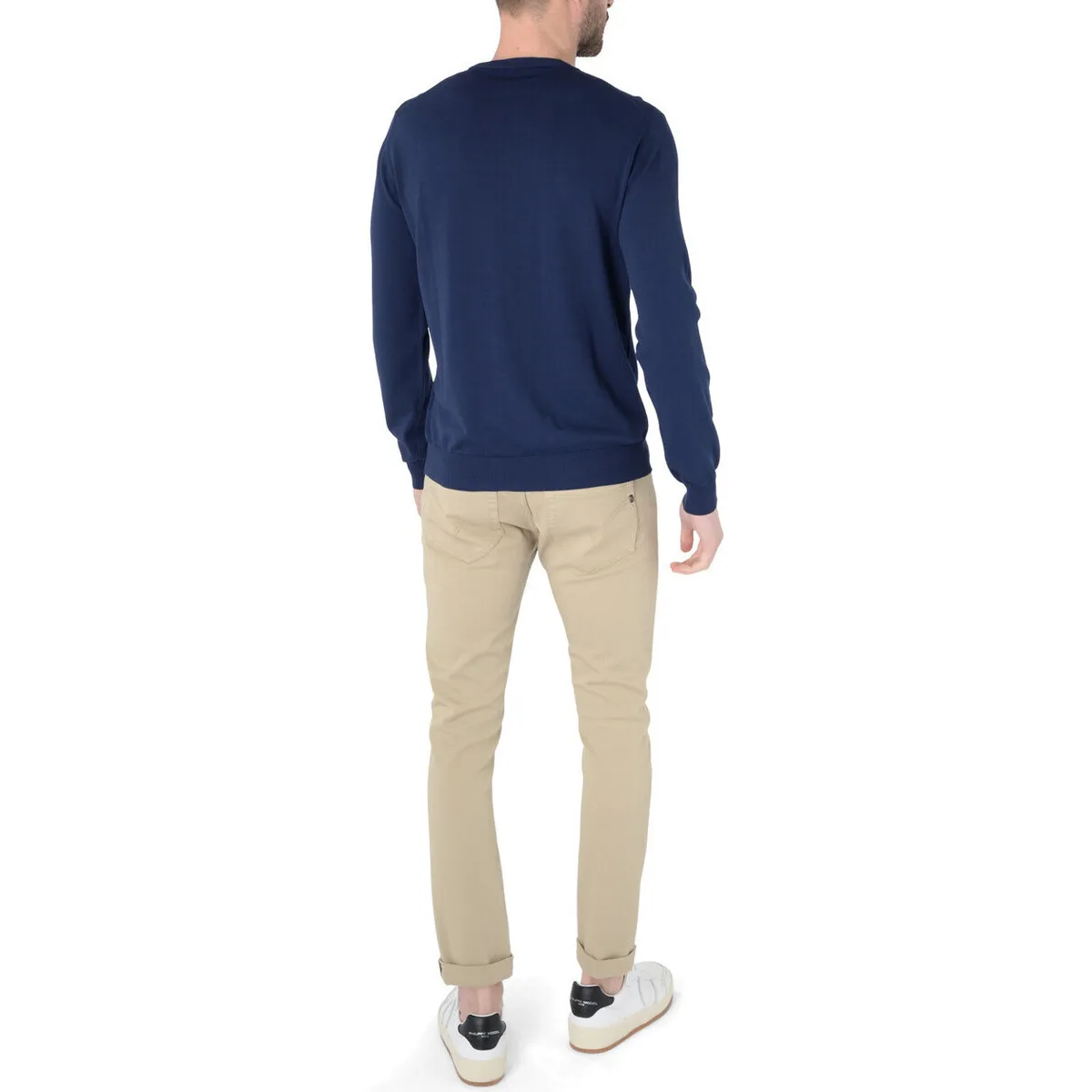 Camiseta de crepé de algodón azul