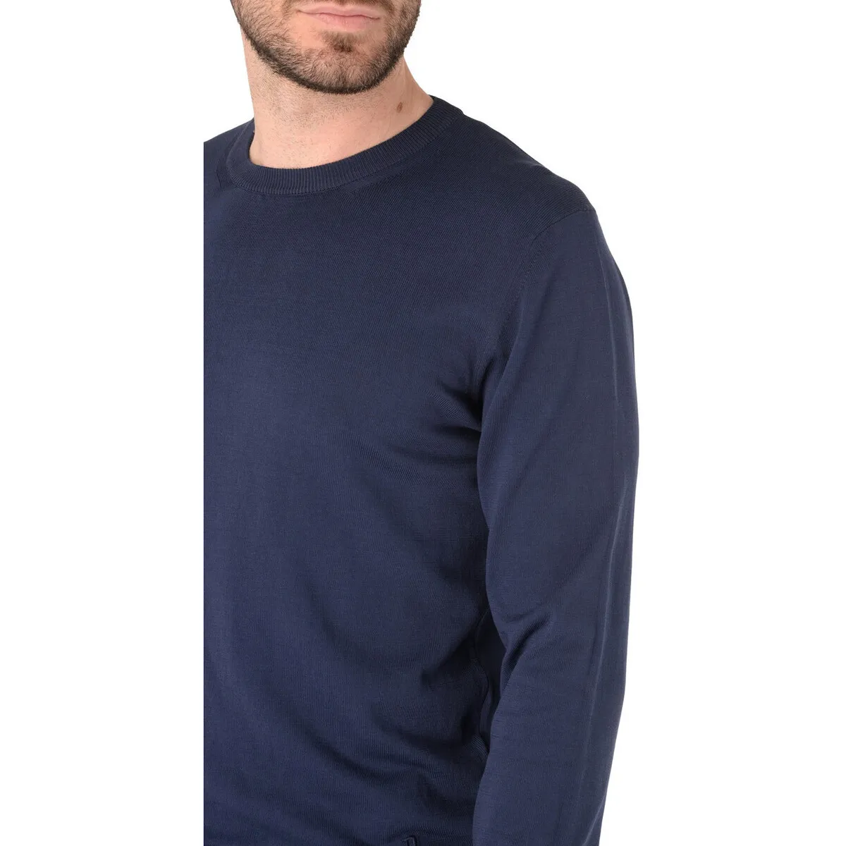 Camiseta de crepé de algodón azul