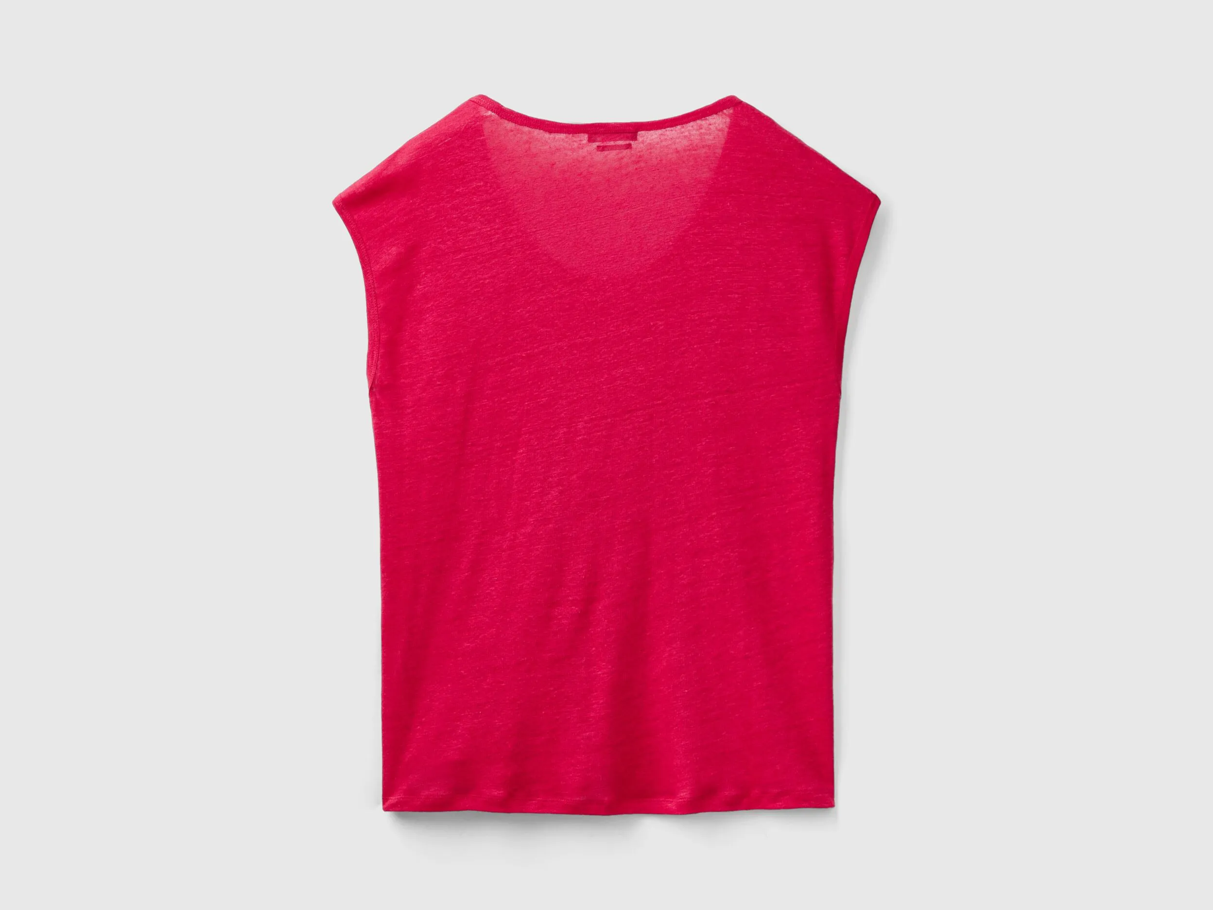 Camiseta de cuello ancho de lino puro