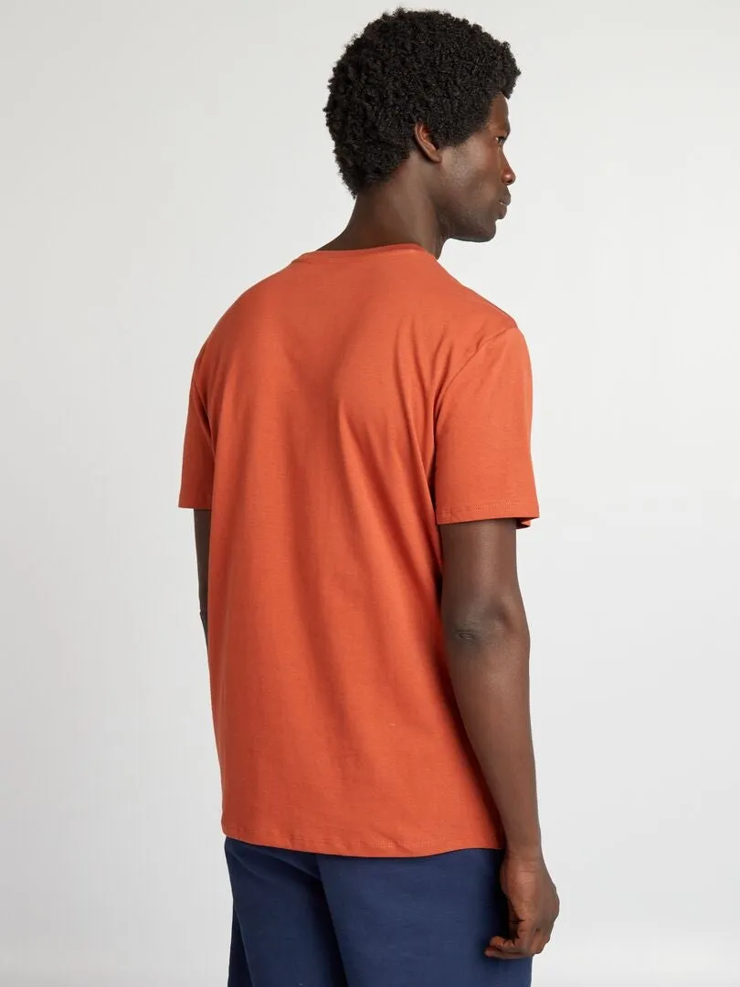CAMISETA ESTAMPADA DE MANGA CORTA  MARRON