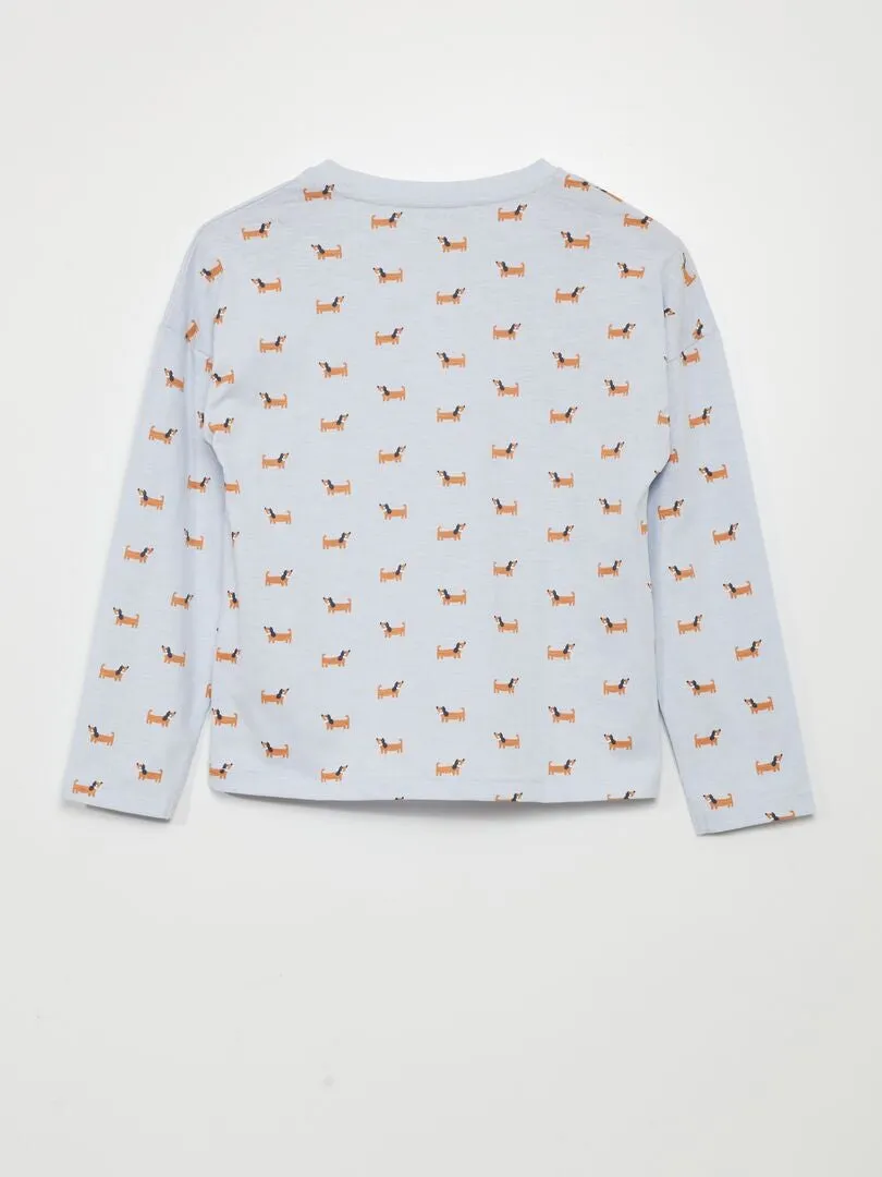 CAMISETA ESTAMPADA 'PERROS'  AZUL