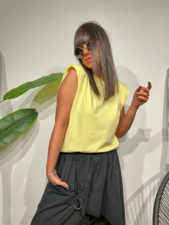 Camiseta Hombreras NOVALA Amarillo Pastel